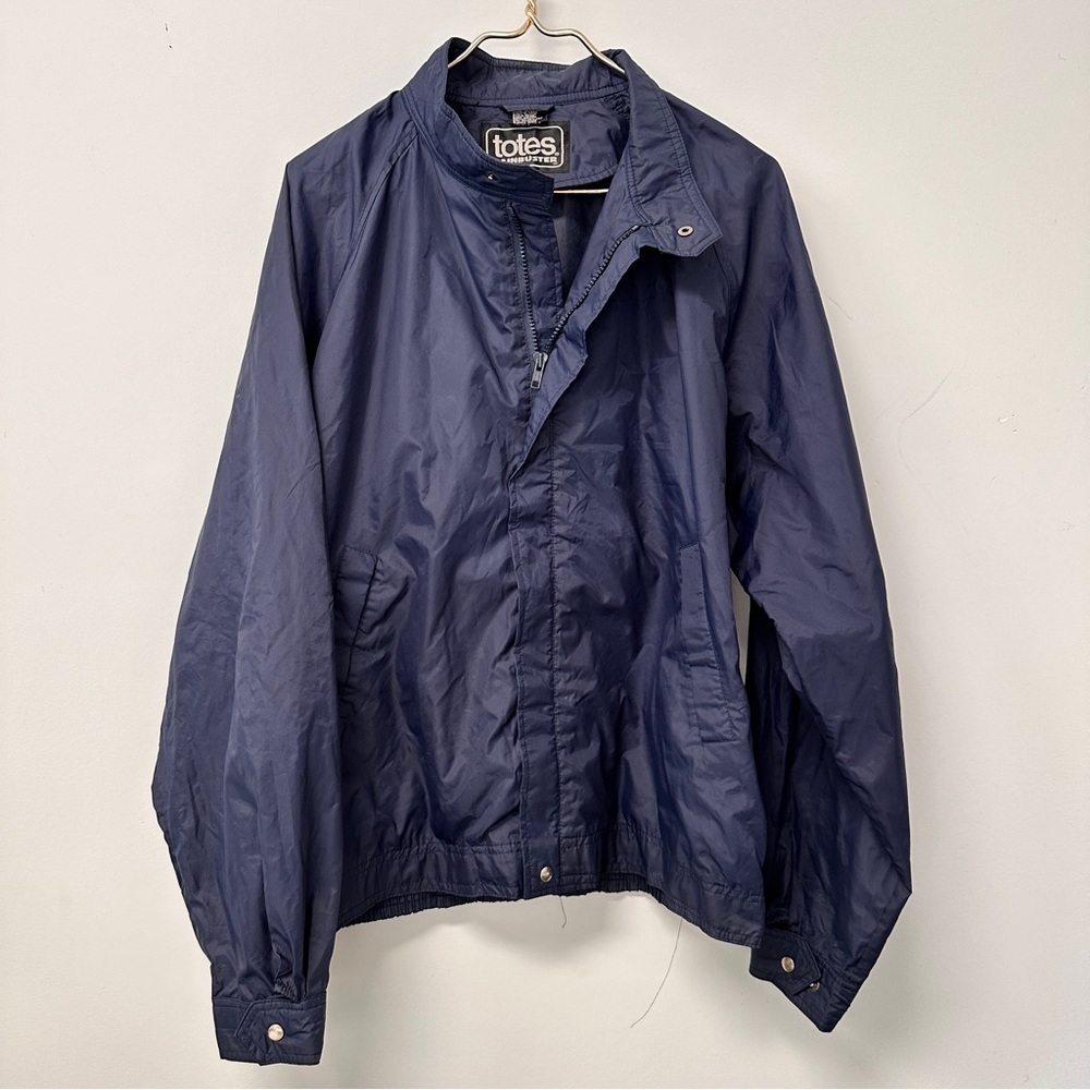 Totes Rainbuster Men Rain Coat Navy Size XL Casual Lightweight Jacket Zip Front